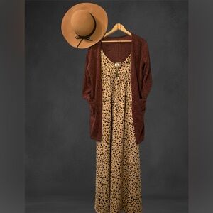 A New Day Leopard Print Maxi Dress with Peekaboo Detail and Adjustable Straps M